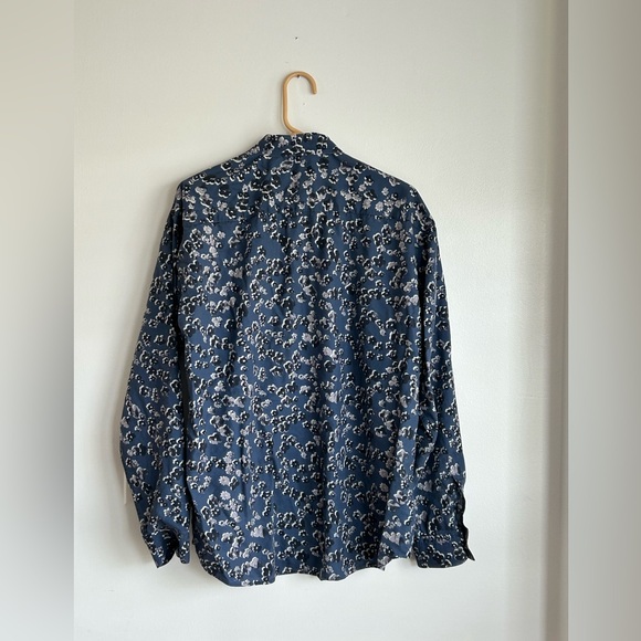 NN07 Deon 5655 Blue Floral Button Down Shirt - Picture 3 of 6